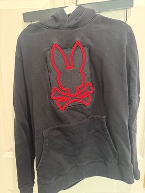 Psycho Bunmy Black Hoodie with Red Bunny Skull Patch